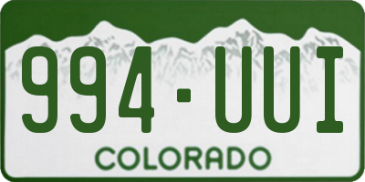 CO license plate 994UUI