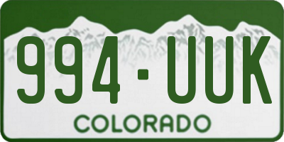 CO license plate 994UUK