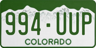 CO license plate 994UUP