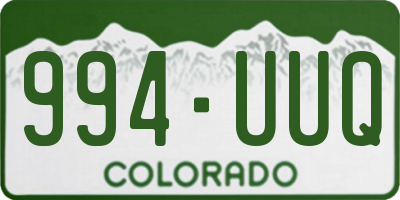 CO license plate 994UUQ