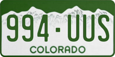 CO license plate 994UUS
