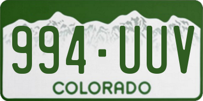 CO license plate 994UUV