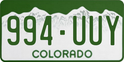 CO license plate 994UUY