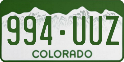 CO license plate 994UUZ