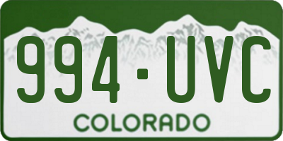 CO license plate 994UVC
