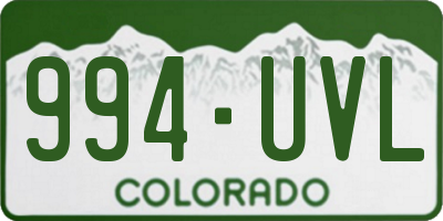 CO license plate 994UVL