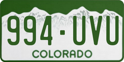 CO license plate 994UVU