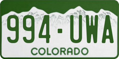 CO license plate 994UWA