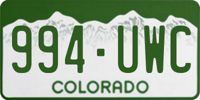 CO license plate 994UWC