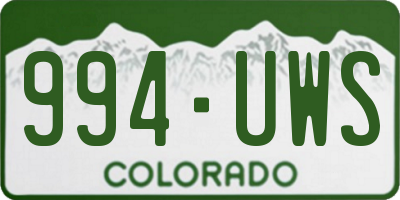 CO license plate 994UWS