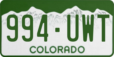 CO license plate 994UWT