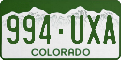 CO license plate 994UXA