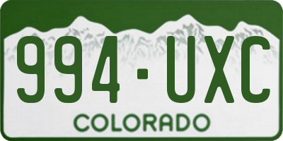CO license plate 994UXC