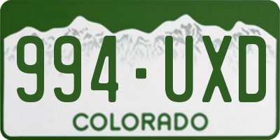 CO license plate 994UXD