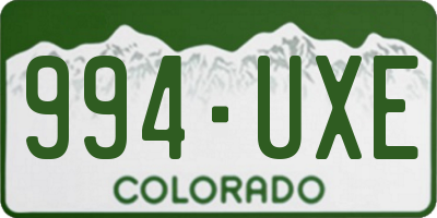 CO license plate 994UXE