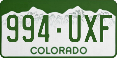 CO license plate 994UXF