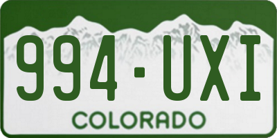 CO license plate 994UXI