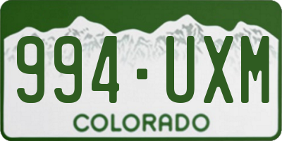 CO license plate 994UXM