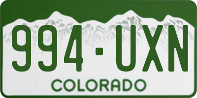 CO license plate 994UXN