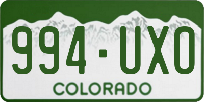 CO license plate 994UXO