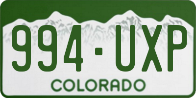 CO license plate 994UXP