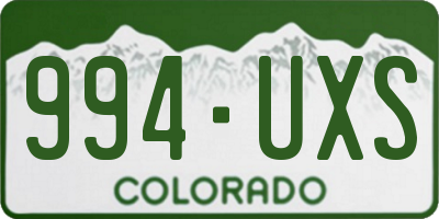 CO license plate 994UXS