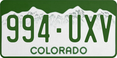 CO license plate 994UXV