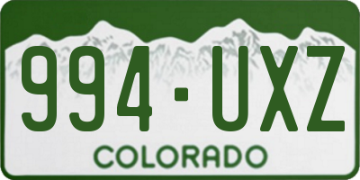 CO license plate 994UXZ
