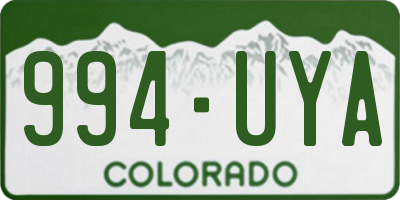 CO license plate 994UYA