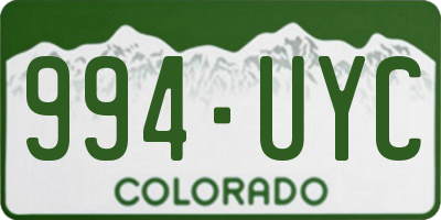 CO license plate 994UYC