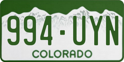 CO license plate 994UYN