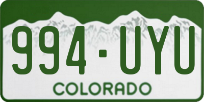 CO license plate 994UYU