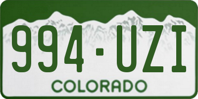 CO license plate 994UZI