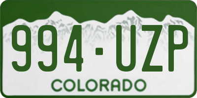 CO license plate 994UZP