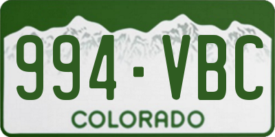 CO license plate 994VBC