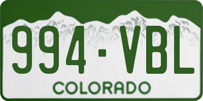 CO license plate 994VBL