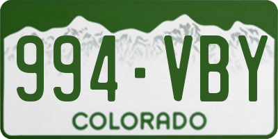 CO license plate 994VBY
