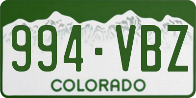 CO license plate 994VBZ