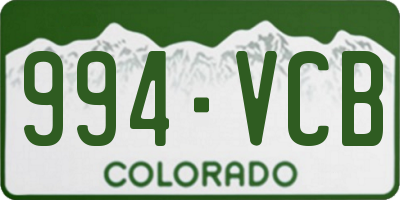 CO license plate 994VCB