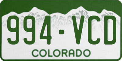 CO license plate 994VCD