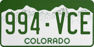 CO license plate 994VCE