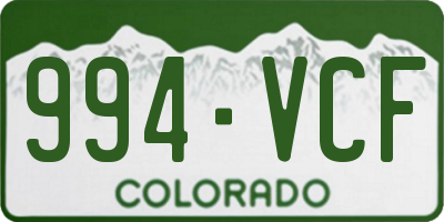 CO license plate 994VCF
