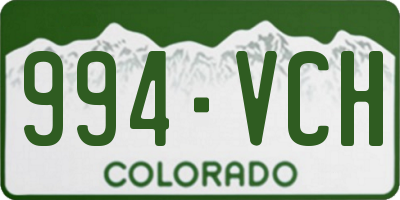 CO license plate 994VCH