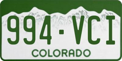 CO license plate 994VCI