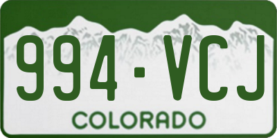 CO license plate 994VCJ