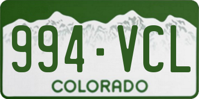 CO license plate 994VCL