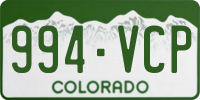 CO license plate 994VCP