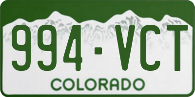 CO license plate 994VCT