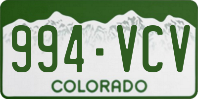 CO license plate 994VCV