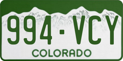 CO license plate 994VCY
